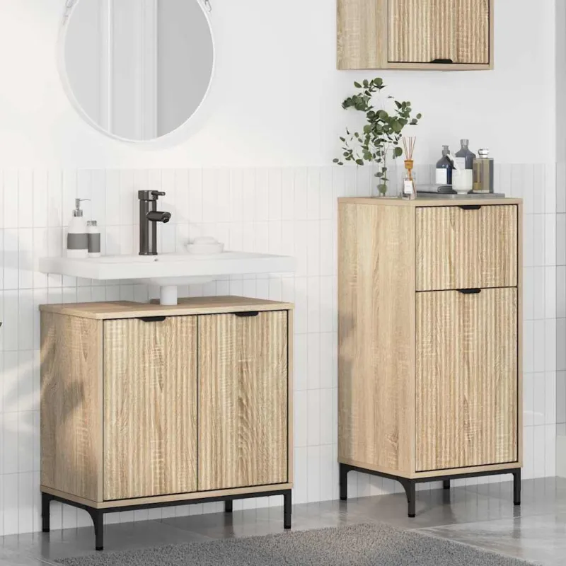 Vonios baldų rinkinys su stalčių 2 pcs Sonoma ąžuolas