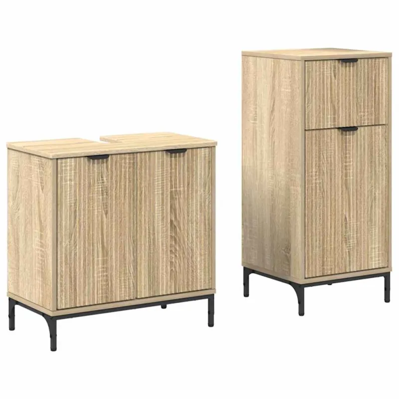 Vonios baldų rinkinys su stalčių 2 pcs Sonoma ąžuolas