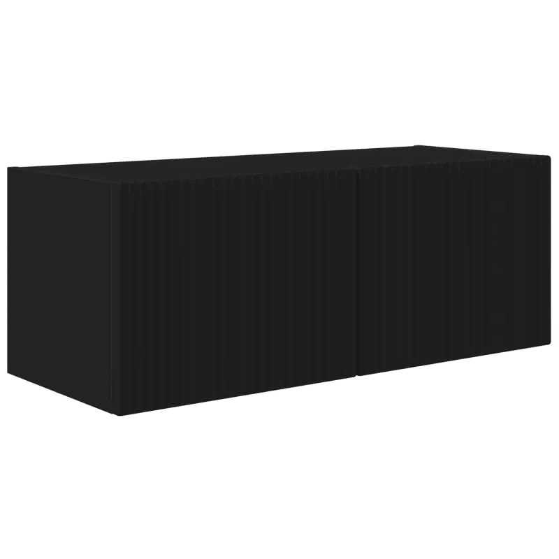 TV spintelių komplektas 2 pcs Juoda Apdirbta mediena