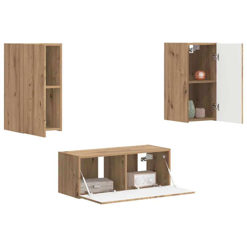 TV spintelių komplektas 2 pcs Amatininkų ąžuolas