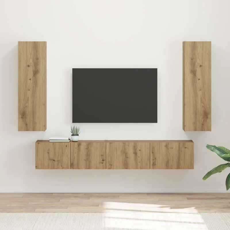TV spintelių komplektas 3 pcs Amatininkų ąžuolas