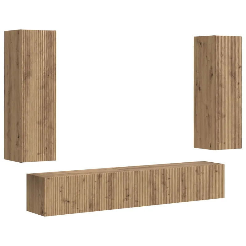 TV spintelių komplektas 3 pcs Amatininkų ąžuolas