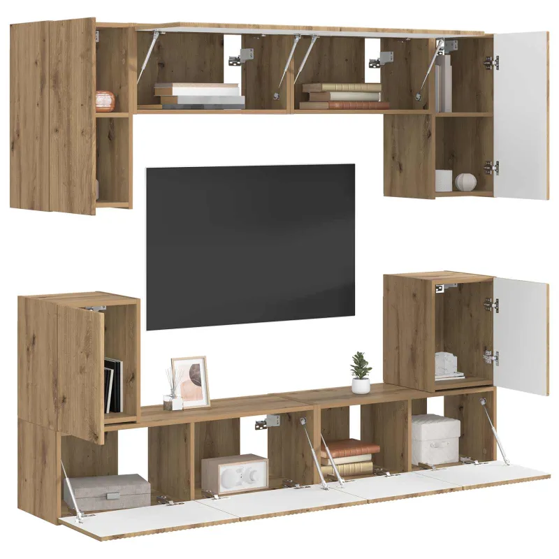 TV spintelių komplektas 5 pcs Amatininkų ąžuolas