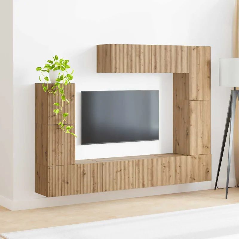 TV spintelių komplektas 5 pcs Amatininkų ąžuolas