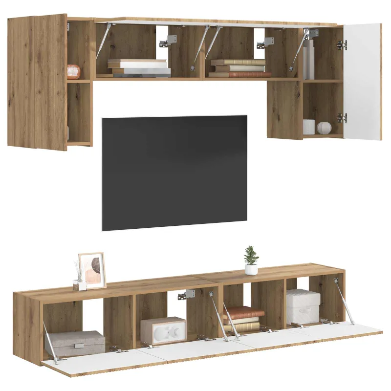 TV spintelių komplektas 4 pcs Amatininkų ąžuolas