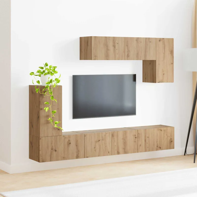 TV spintelių komplektas 4 pcs Amatininkų ąžuolas