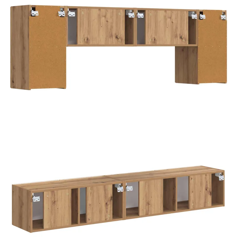 TV spintelių komplektas 4 pcs Amatininkų ąžuolas