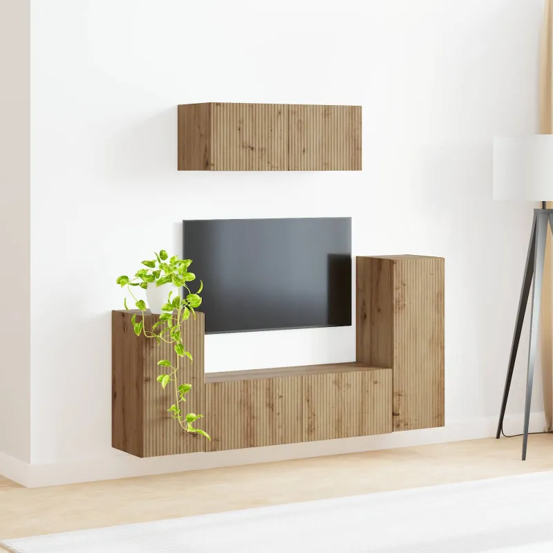 TV spintelių komplektas 4 pcs Amatininkų ąžuolas