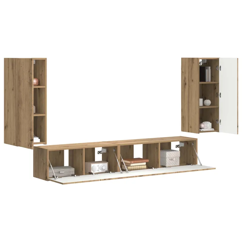 TV spintelių komplektas 4 pcs Amatininkų ąžuolas