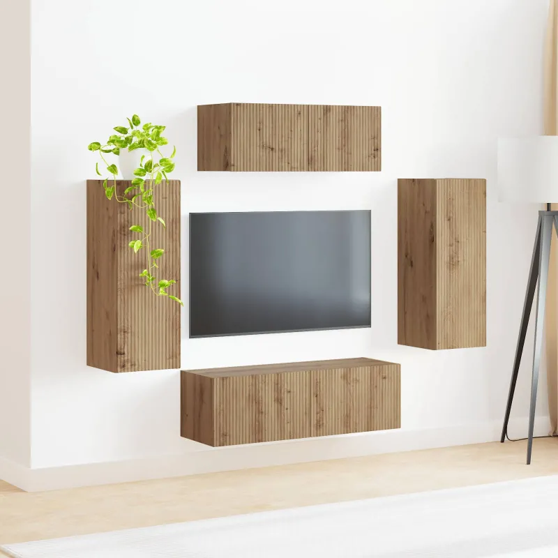 TV spintelių komplektas 4 pcs Amatininkų ąžuolas