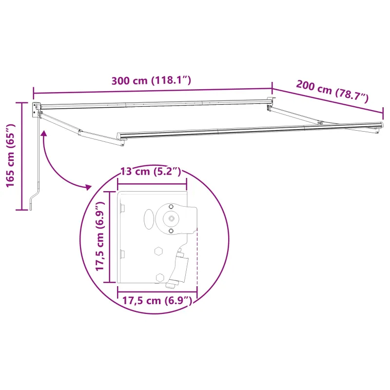 Ištraukiama markizė Vyšninė 3 x 2 m