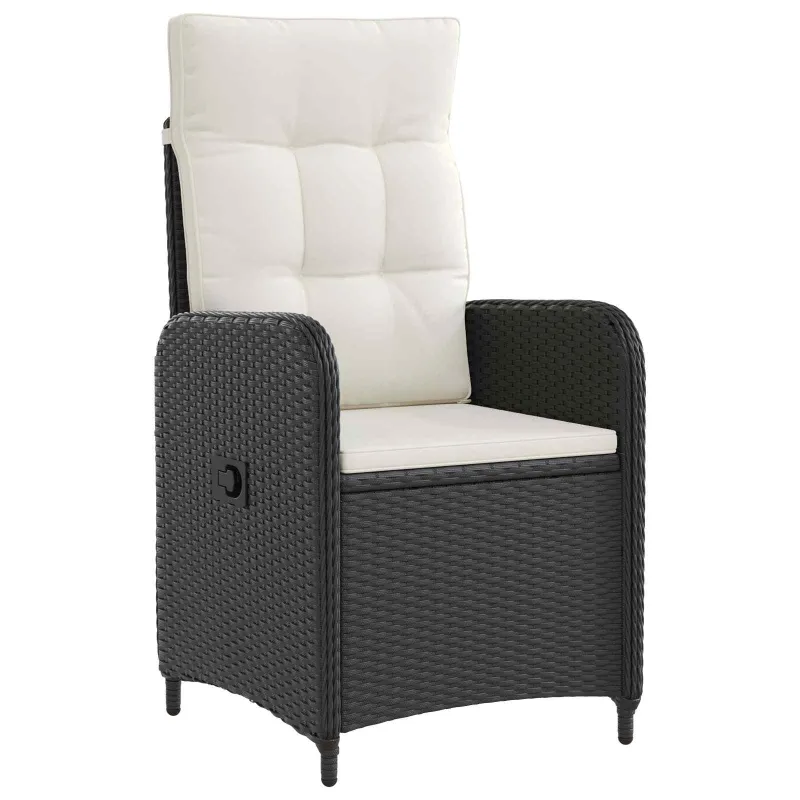 Lauko valgomojo komplektas 3 pcs Juoda ir kreminė balta