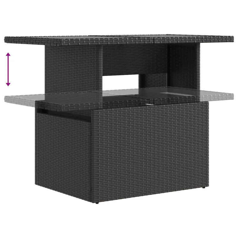 Lauko valgomojo komplektas 5 pcs Juoda ir kreminė balta