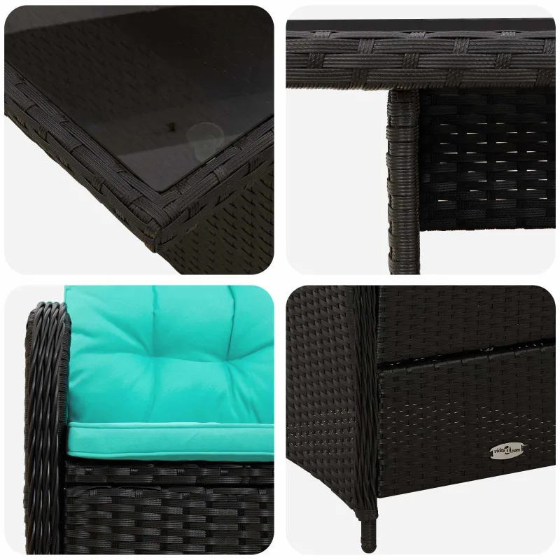 Lauko valgomojo komplektas 3 pcs poliratanas