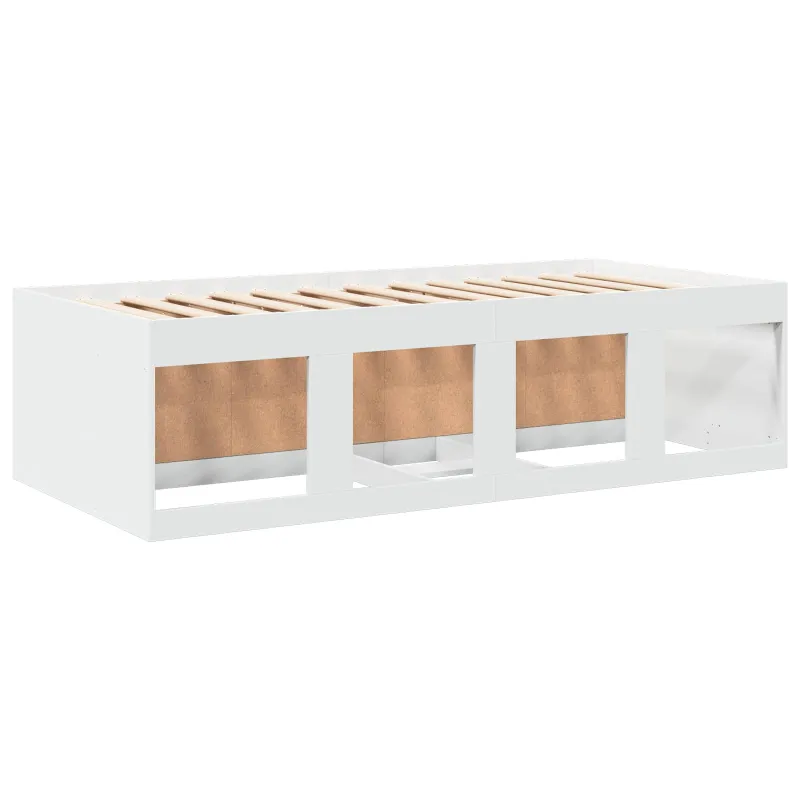 Lovos rėmas su saugojimu Balta 80 x 200 cm Apdirbta mediena
