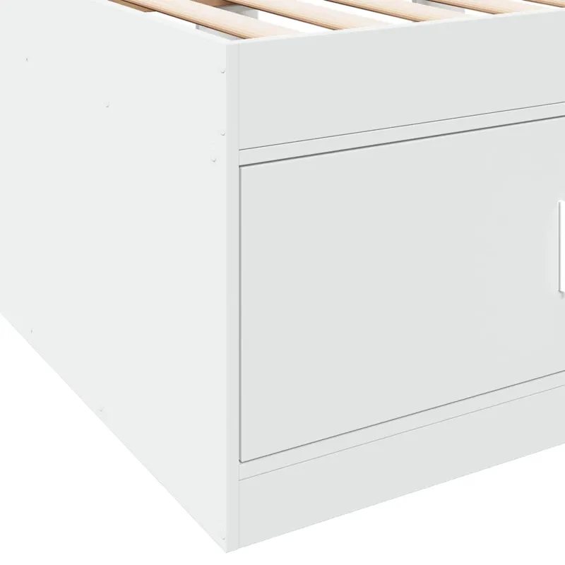 Lovos rėmas su saugojimu Balta 80 x 200 cm Apdirbta mediena