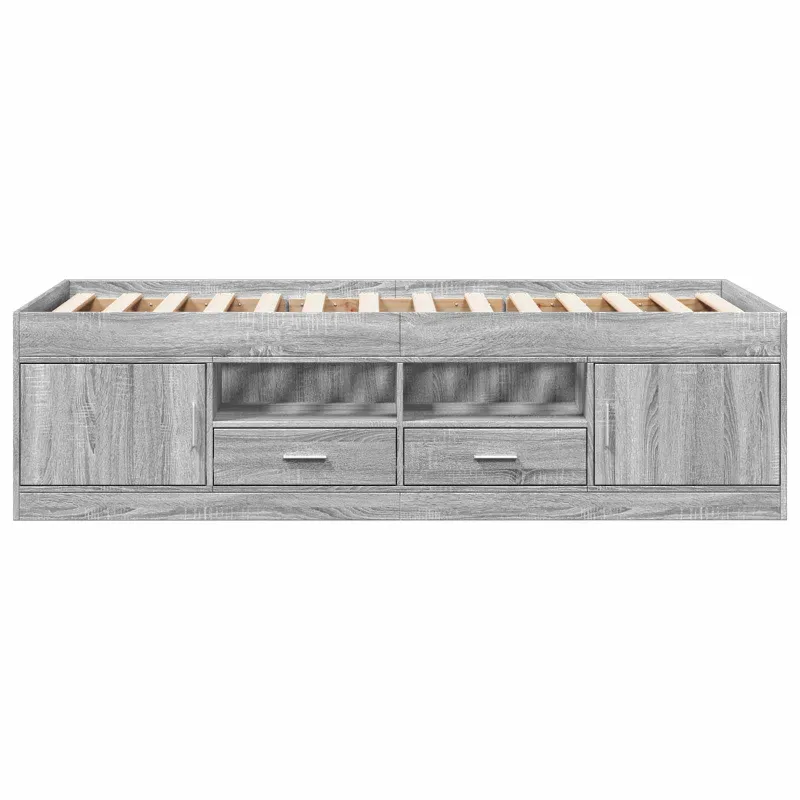 Lovos rėmas su saugojimu su stalčių Pilka Sonoma 80 x 200 cm