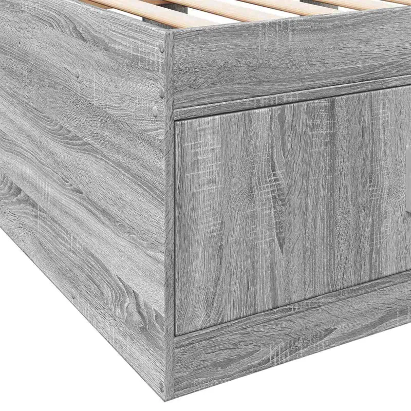Lovos rėmas su saugojimu su stalčių Pilka Sonoma 80 x 200 cm