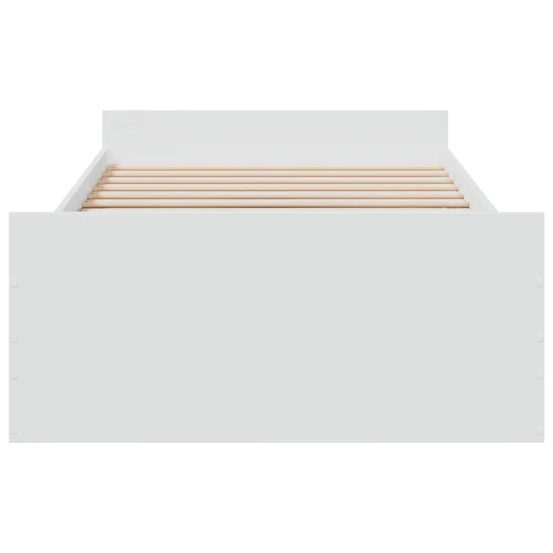 Lovos rėmas su saugojimu Balta 80 x 200 cm Apdirbta mediena