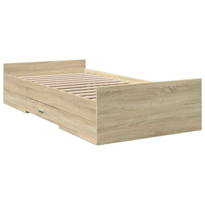 Lovos rėmas su saugojimu su stalčių Sonoma ąžuolas 80 x 200 cm