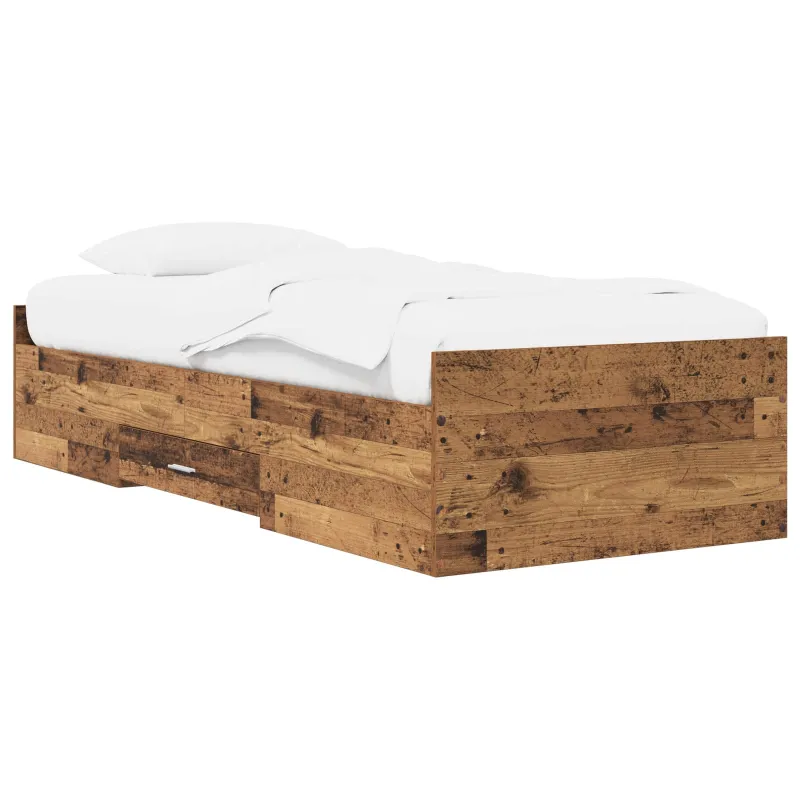 Lovos rėmas su saugojimu Sendintos medienos 80 x 200 cm