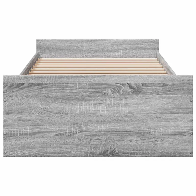 Lovos rėmas su saugojimu su stalčių Pilka Sonoma 80 x 200 cm