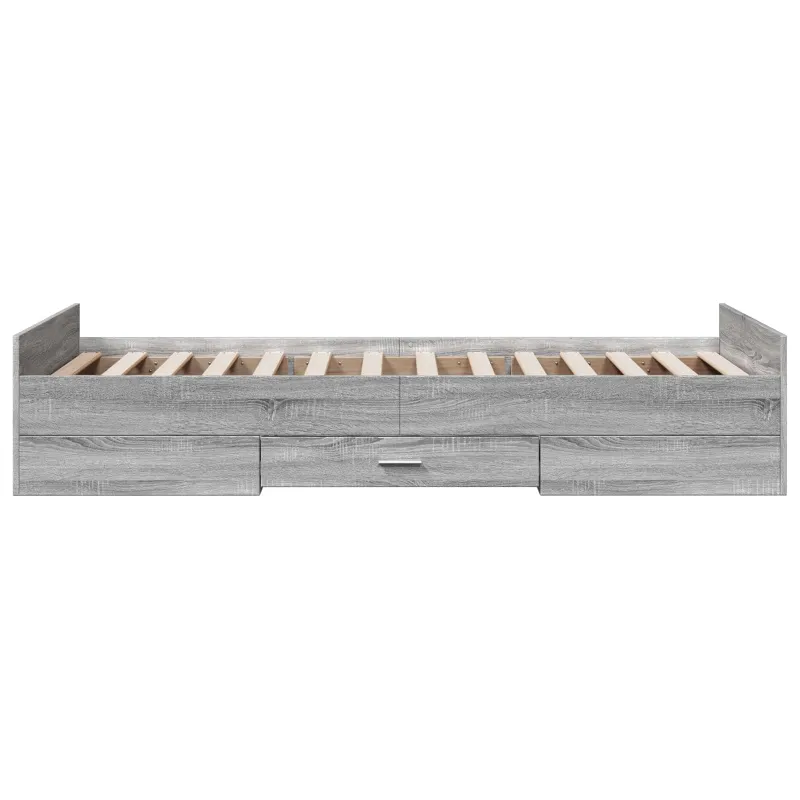 Lovos rėmas su saugojimu su stalčių Pilka Sonoma 80 x 200 cm