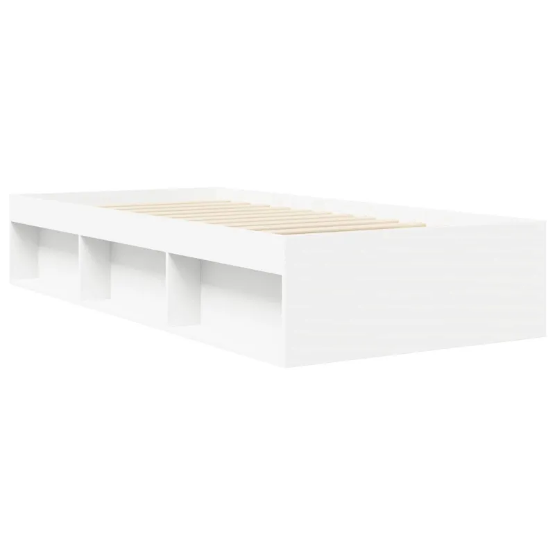 Lovos rėmas su saugojimu Balta 80 x 200 cm Apdirbta mediena