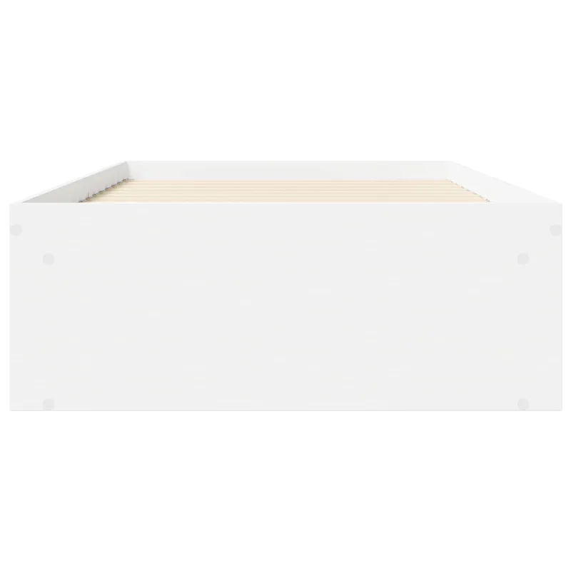 Lovos rėmas su saugojimu Balta 80 x 200 cm Apdirbta mediena