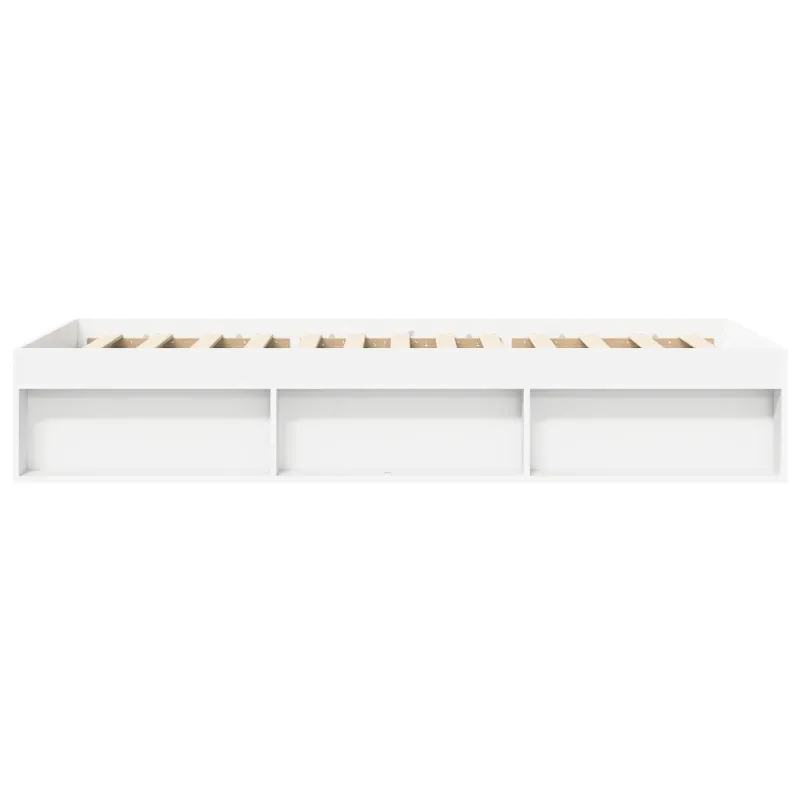 Lovos rėmas su saugojimu Balta 80 x 200 cm Apdirbta mediena