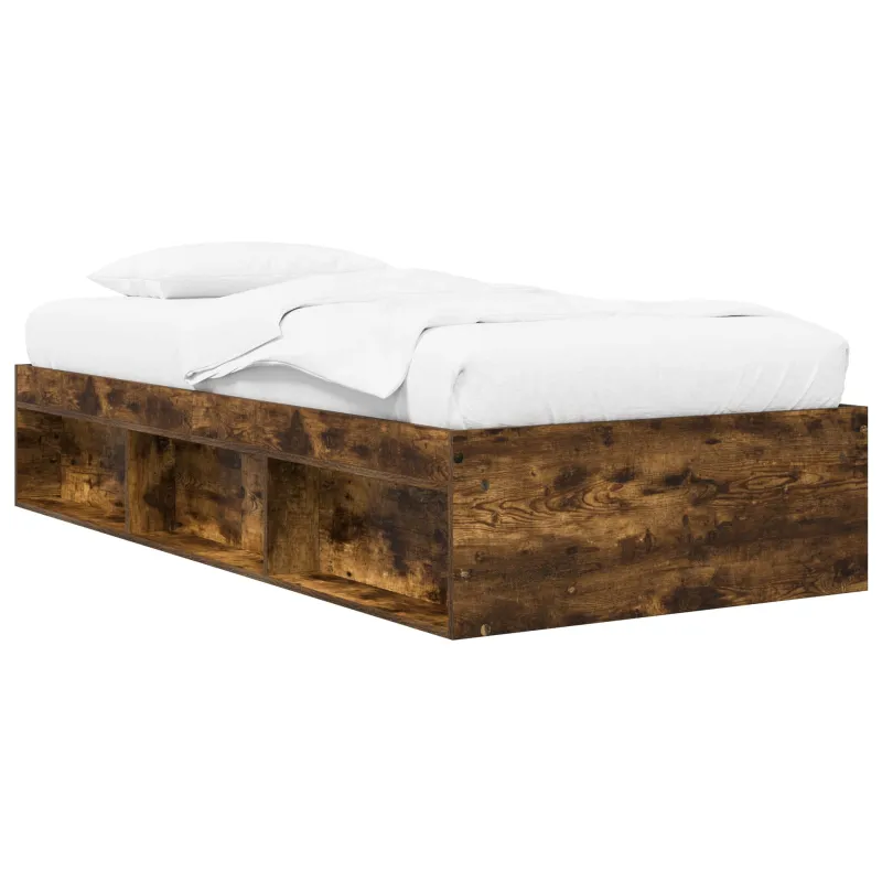 Lovos rėmas su saugojimu su lentyna Dūminio ąžuolo 80 x 200 cm