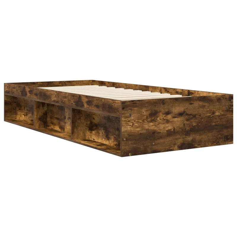 Lovos rėmas su saugojimu su lentyna Dūminio ąžuolo 80 x 200 cm