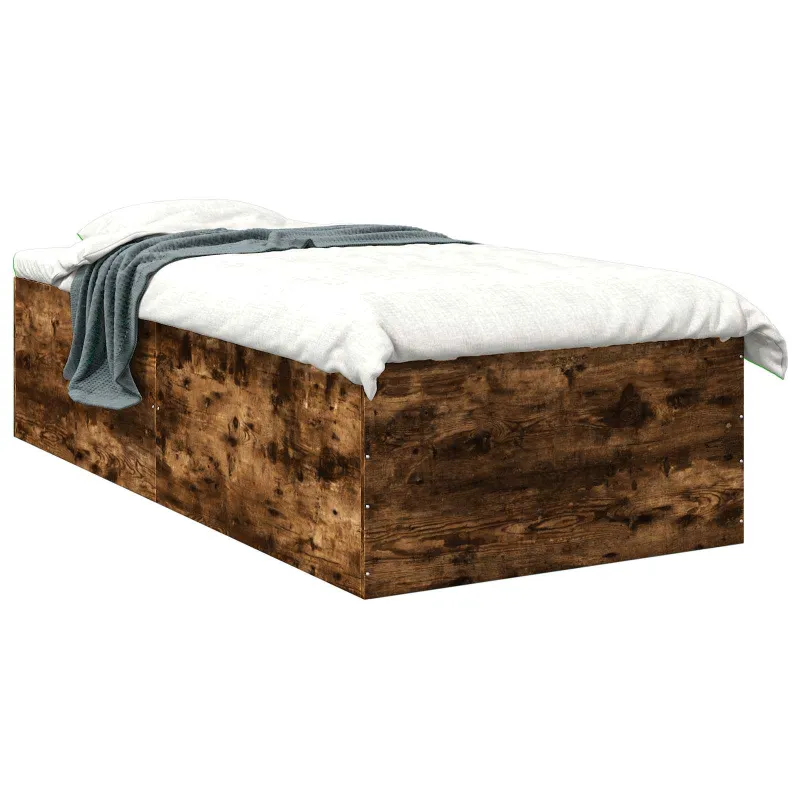 Grindų lovos rėmas Dūminio ąžuolo 80 x 200 cm Apdirbta mediena