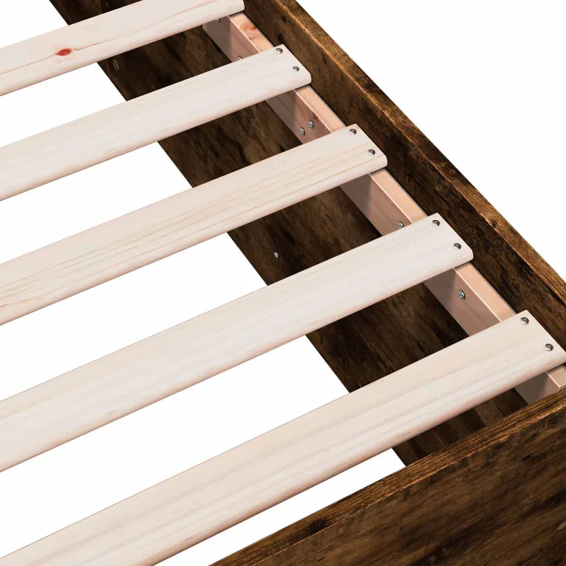 Grindų lovos rėmas Dūminio ąžuolo 80 x 200 cm Apdirbta mediena