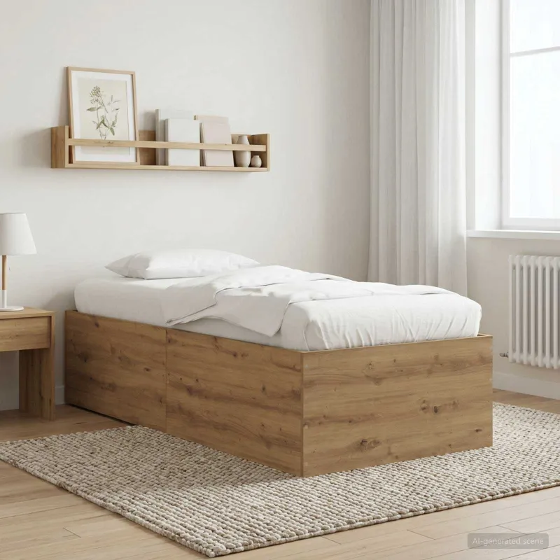 Grindų lovos rėmas Artisano ąžuolo 80 x 200 cm Apdirbta mediena