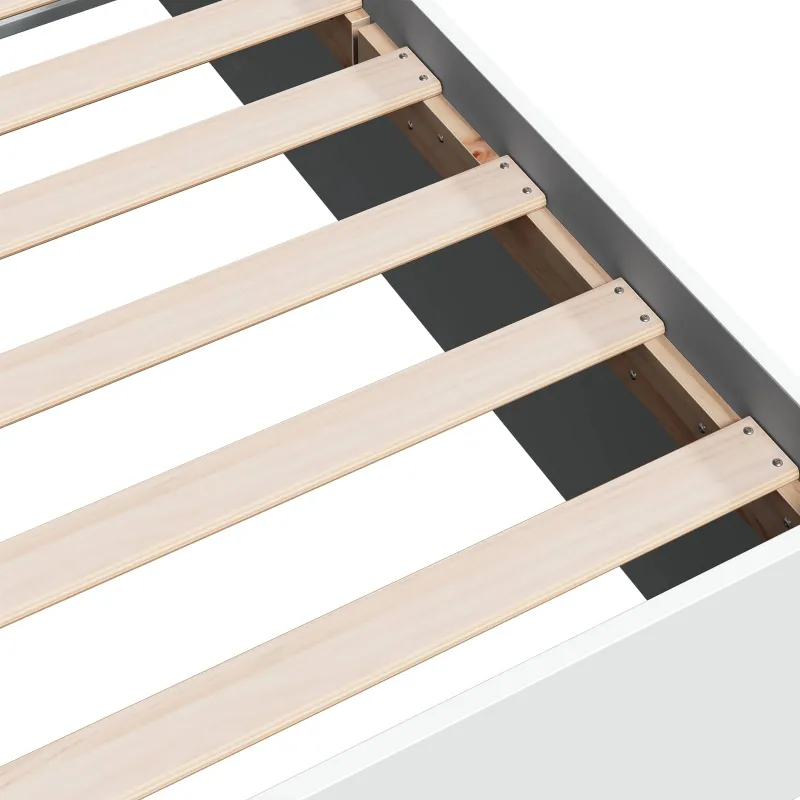 Grindų lovos rėmas Balta 80 x 200 cm Apdirbta mediena