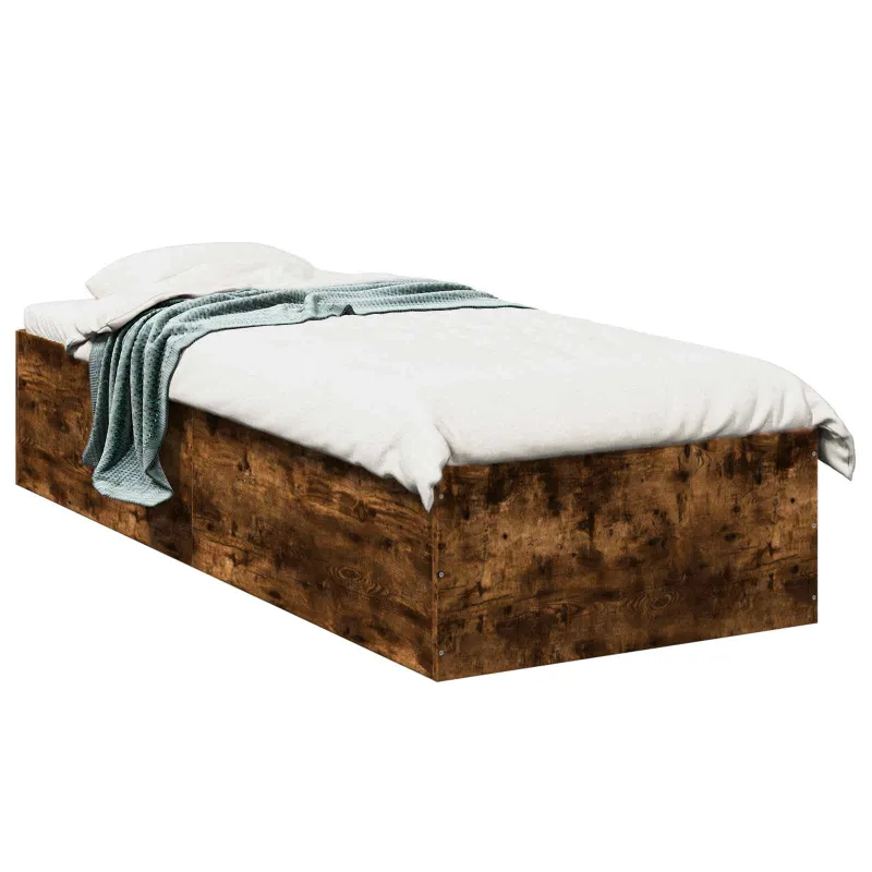 Grindų lovos rėmas Dūminio ąžuolo 80 x 200 cm Apdirbta mediena
