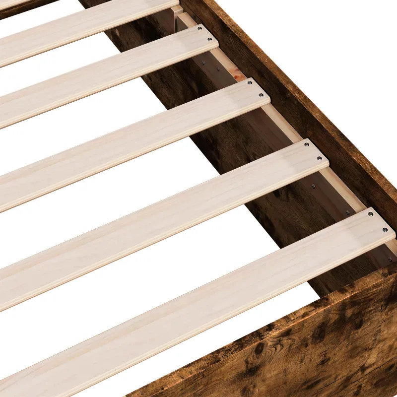 Grindų lovos rėmas Dūminio ąžuolo 80 x 200 cm Apdirbta mediena