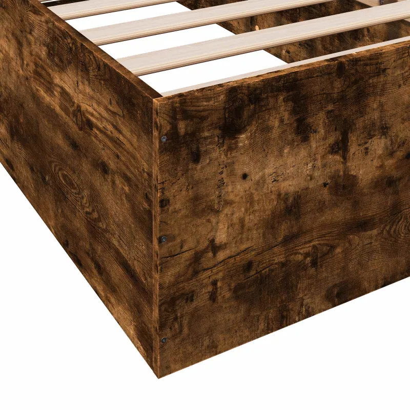 Grindų lovos rėmas Dūminio ąžuolo 80 x 200 cm Apdirbta mediena
