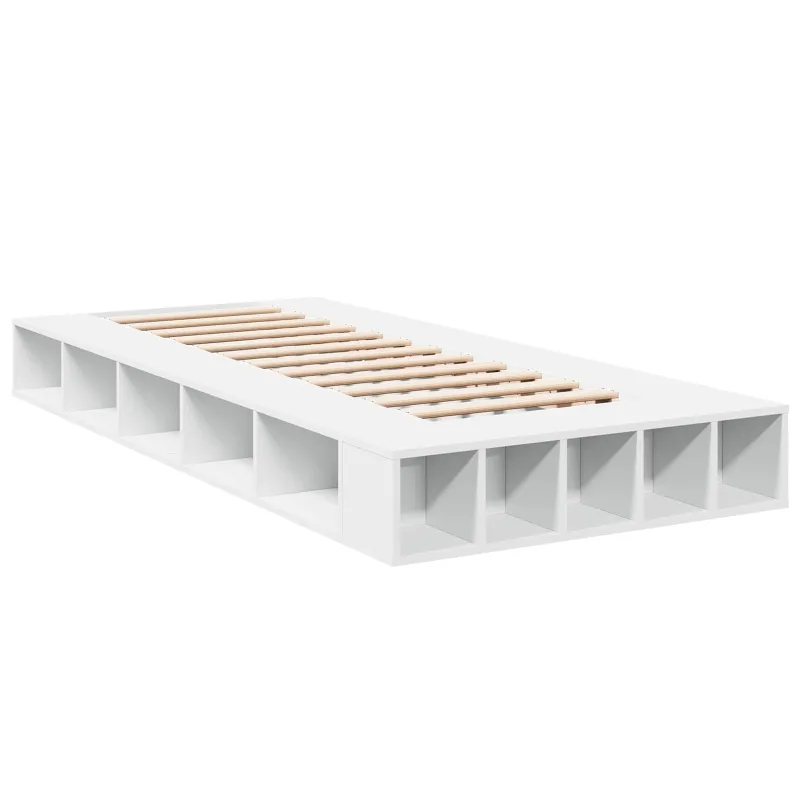 Lovos rėmas su saugojimu Balta 80 x 200 cm Apdirbta mediena