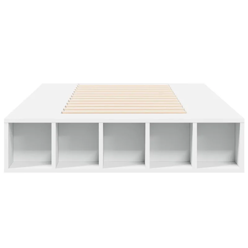 Lovos rėmas su saugojimu Balta 80 x 200 cm Apdirbta mediena