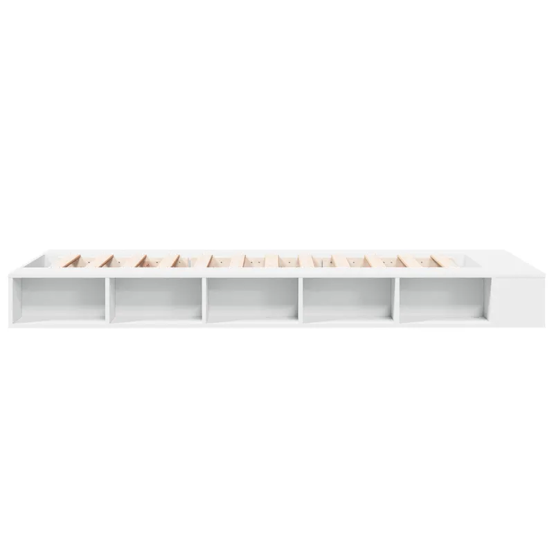 Lovos rėmas su saugojimu Balta 80 x 200 cm Apdirbta mediena