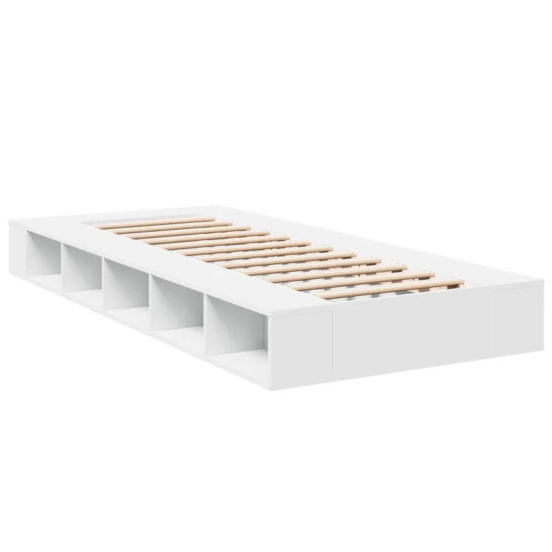 Lovos rėmas su saugojimu Balta 80 x 200 cm Apdirbta mediena
