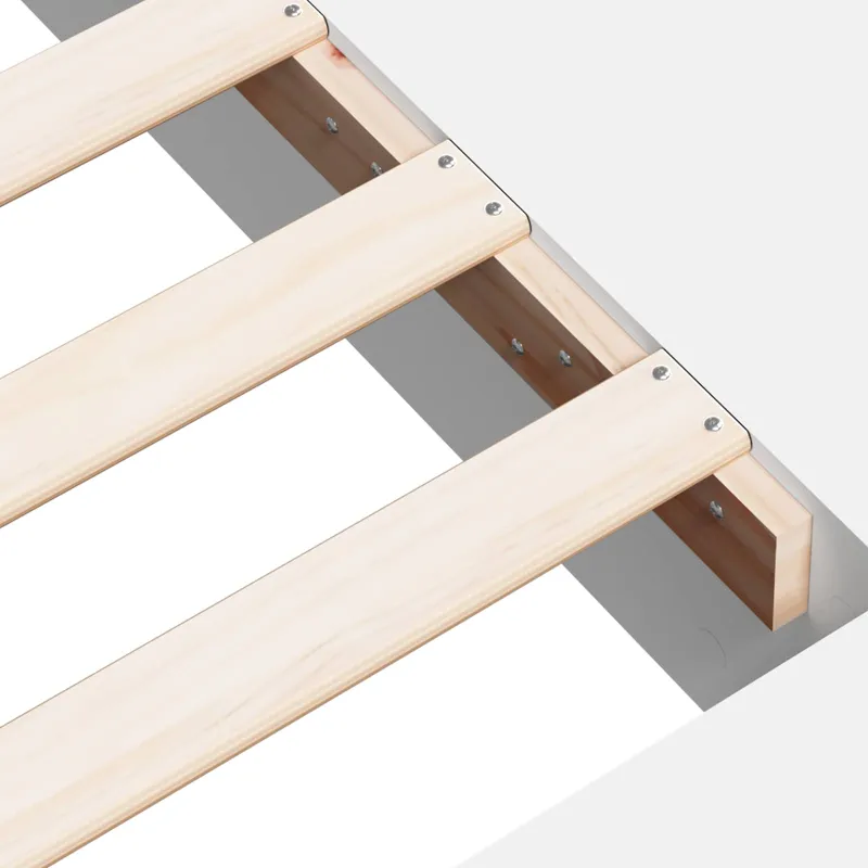 Lovos rėmas su saugojimu Balta 80 x 200 cm Apdirbta mediena
