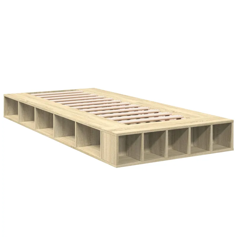 Lovos rėmas su saugojimu su lentyna Sonoma ąžuolas 80 x 200 cm