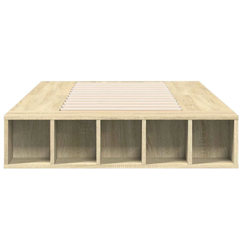 Lovos rėmas su saugojimu su lentyna Sonoma ąžuolas 80 x 200 cm