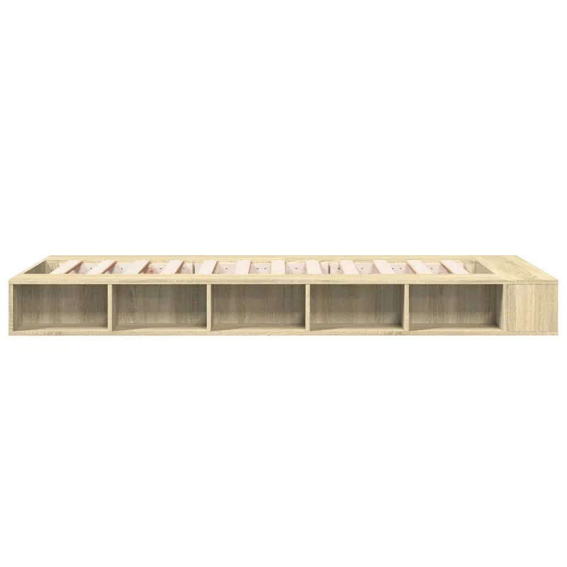 Lovos rėmas su saugojimu su lentyna Sonoma ąžuolas 80 x 200 cm