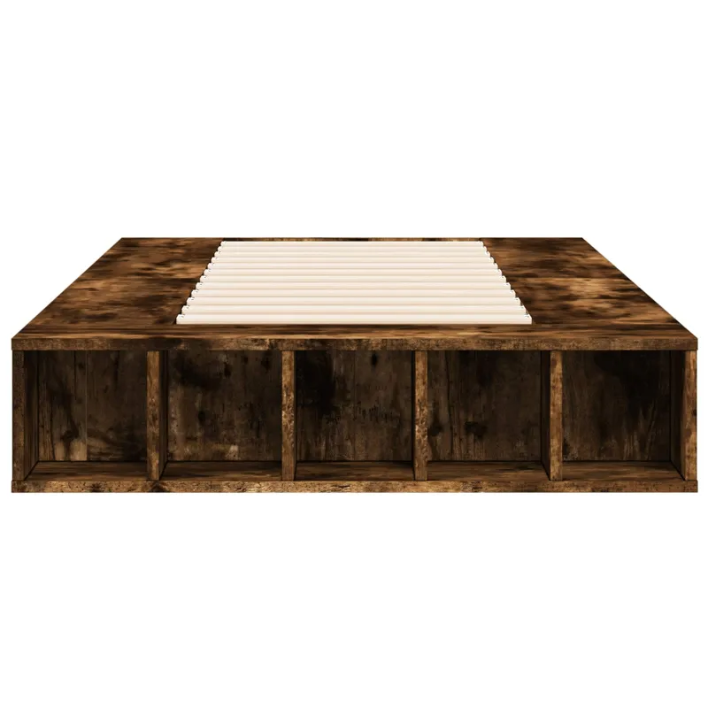 Lovos rėmas su saugojimu su lentyna Dūminio ąžuolo 80 x 200 cm