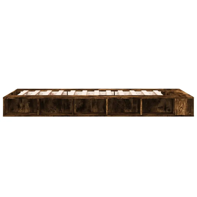 Lovos rėmas su saugojimu su lentyna Dūminio ąžuolo 80 x 200 cm