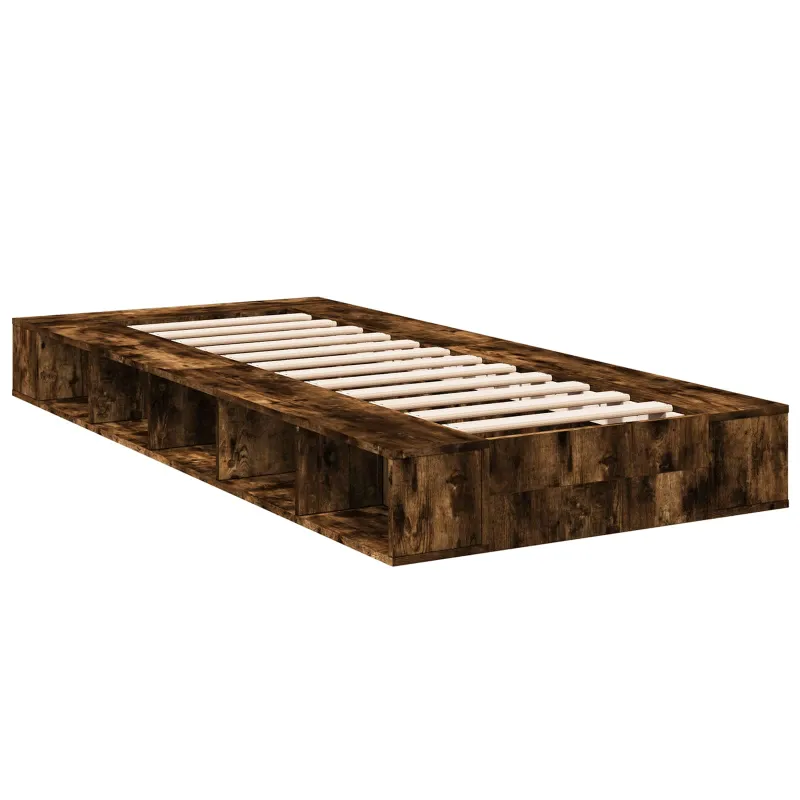 Lovos rėmas su saugojimu su lentyna Dūminio ąžuolo 80 x 200 cm